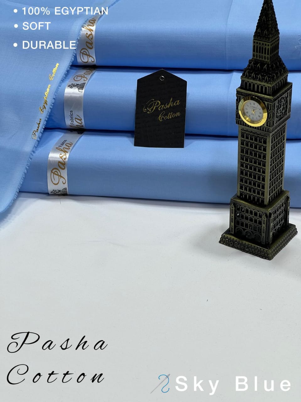 Pasha Sky Blue Premium Plus Eggplant Soft Cotton Unstitched Men’s Suit